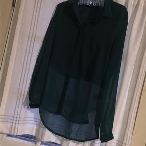Lush Emerald Green button down blouse